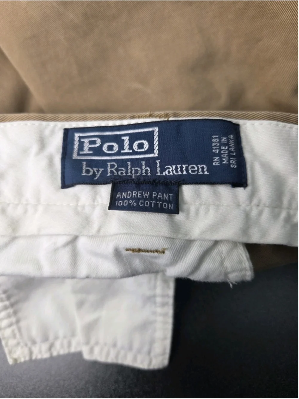 Ralph Lauren Polo Classic Chino Andrew Pant Khaki Pleated 40x30 #1600